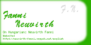 fanni neuvirth business card